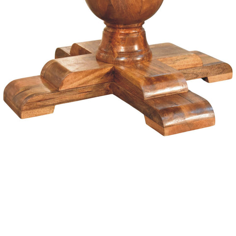 Wentworth round dining table crafted from warm-toned wood with polished finish and elegant carved details