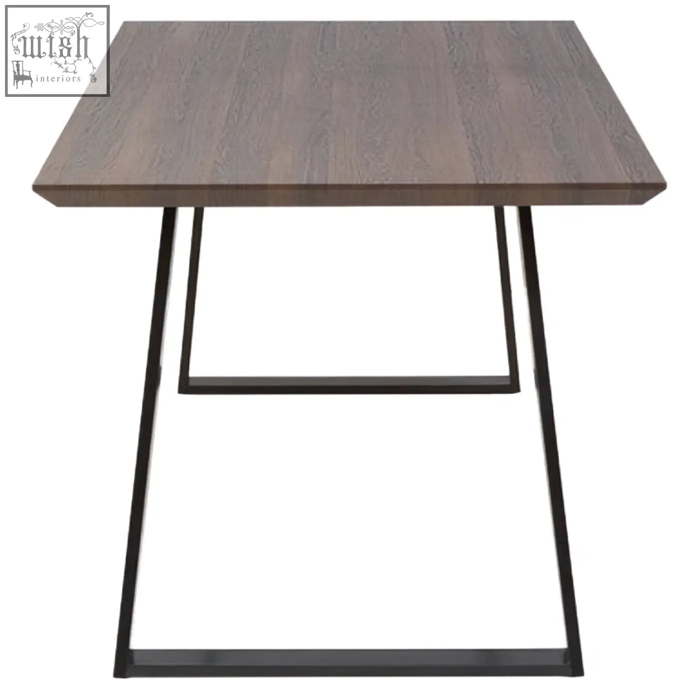 Westford dining table with 6 chairs featuring a modern style dark wood top and black metal legs
