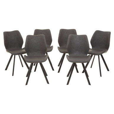Weston Round Marble Effect Dining Table with 6 Chairs Set