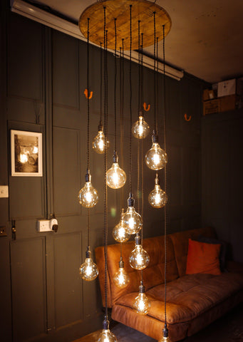 Rustic Cascade Chandelier | 15 Light Stairwell & High Ceiling Lighting UK