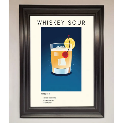 Whiskey Sour Framed Poster - A1 (59.4 x 84.1 cm) / Matt Black - Framed Print