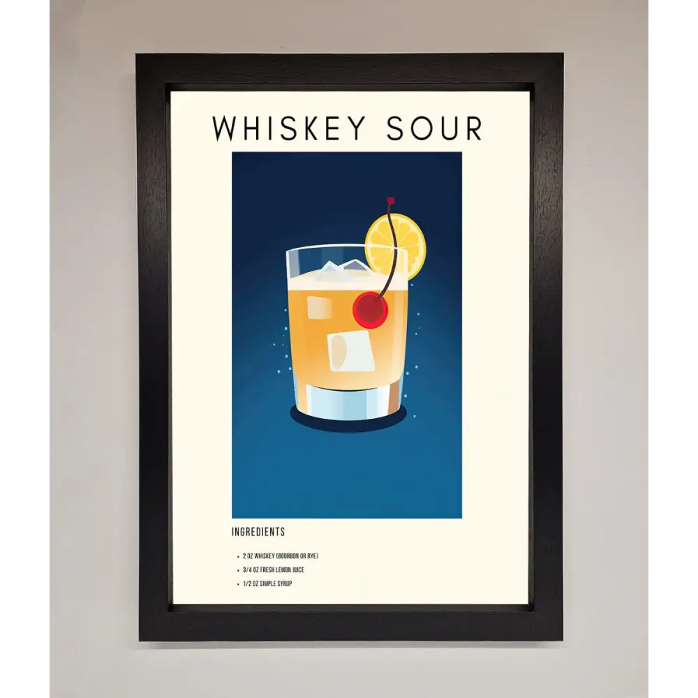 Whiskey Sour Framed Poster - A3 (29.7 x 42 cm) / Black - Framed Print