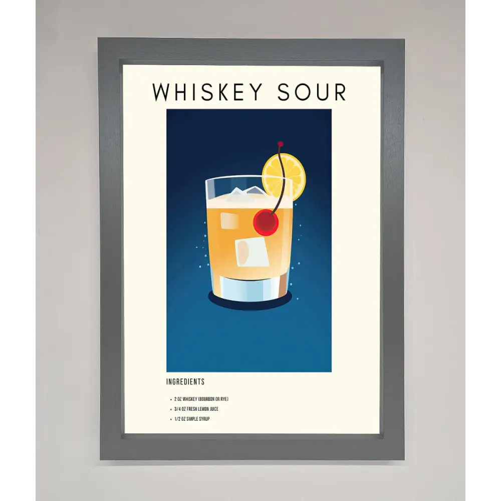 Whiskey Sour Framed Poster - A3 (29.7 x 42 cm) / Dark Grey - Framed Print