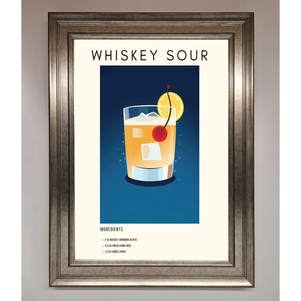 Whiskey Sour Framed Poster - A3 (29.7 x 42 cm) / Silver - Framed Print