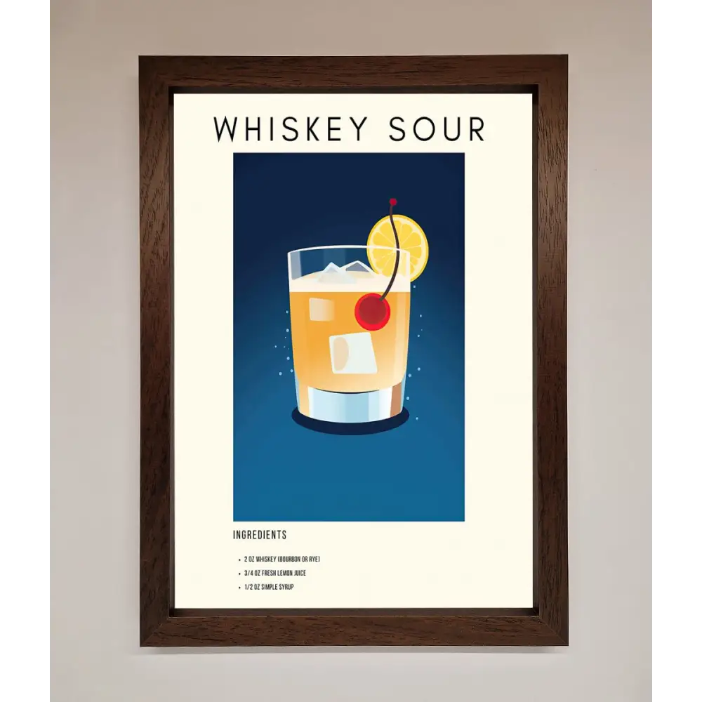 Whiskey Sour Framed Poster - A3 (29.7 x 42 cm) / Walnut - Framed Print
