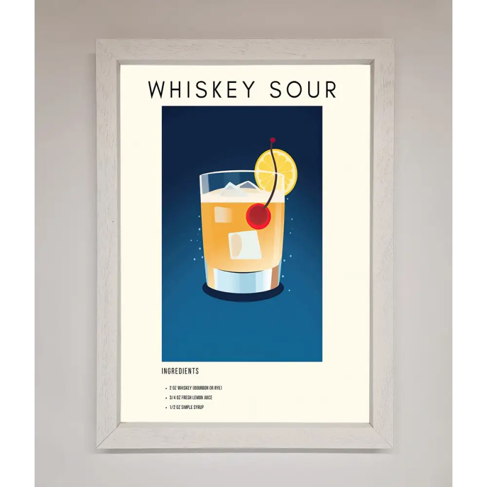 Whiskey Sour Framed Poster - A3 (29.7 x 42 cm) / White - Framed Print