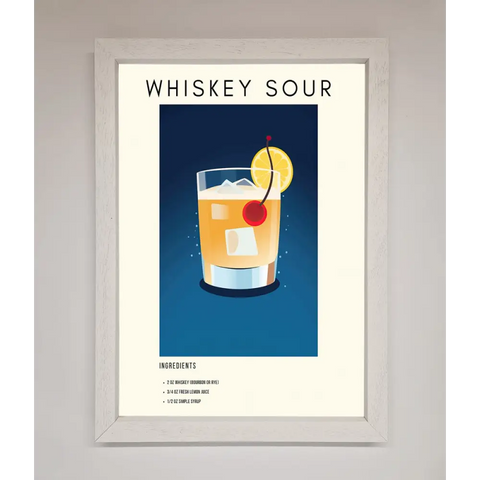 Whiskey Sour Framed Poster - A3 (29.7 x 42 cm) / White - Framed Print