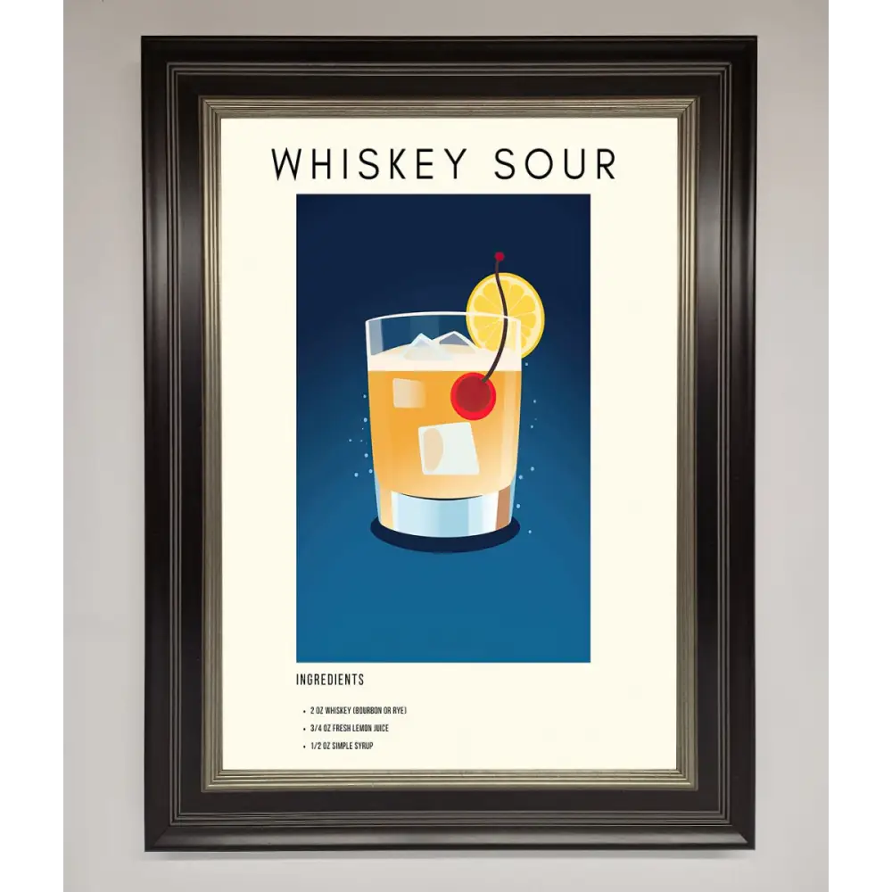 Whiskey Sour Framed Poster - B0 (100 x 141 cm) / Black Silver - Framed Print