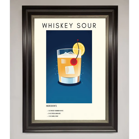 Whiskey Sour Framed Poster - B0 (100 x 141 cm) / Black Silver - Framed Print