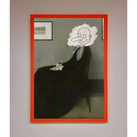 Whistlers Mother Framed Wall Art - A3 (29.7 x 42 cm) / Neon Red - Framed Print