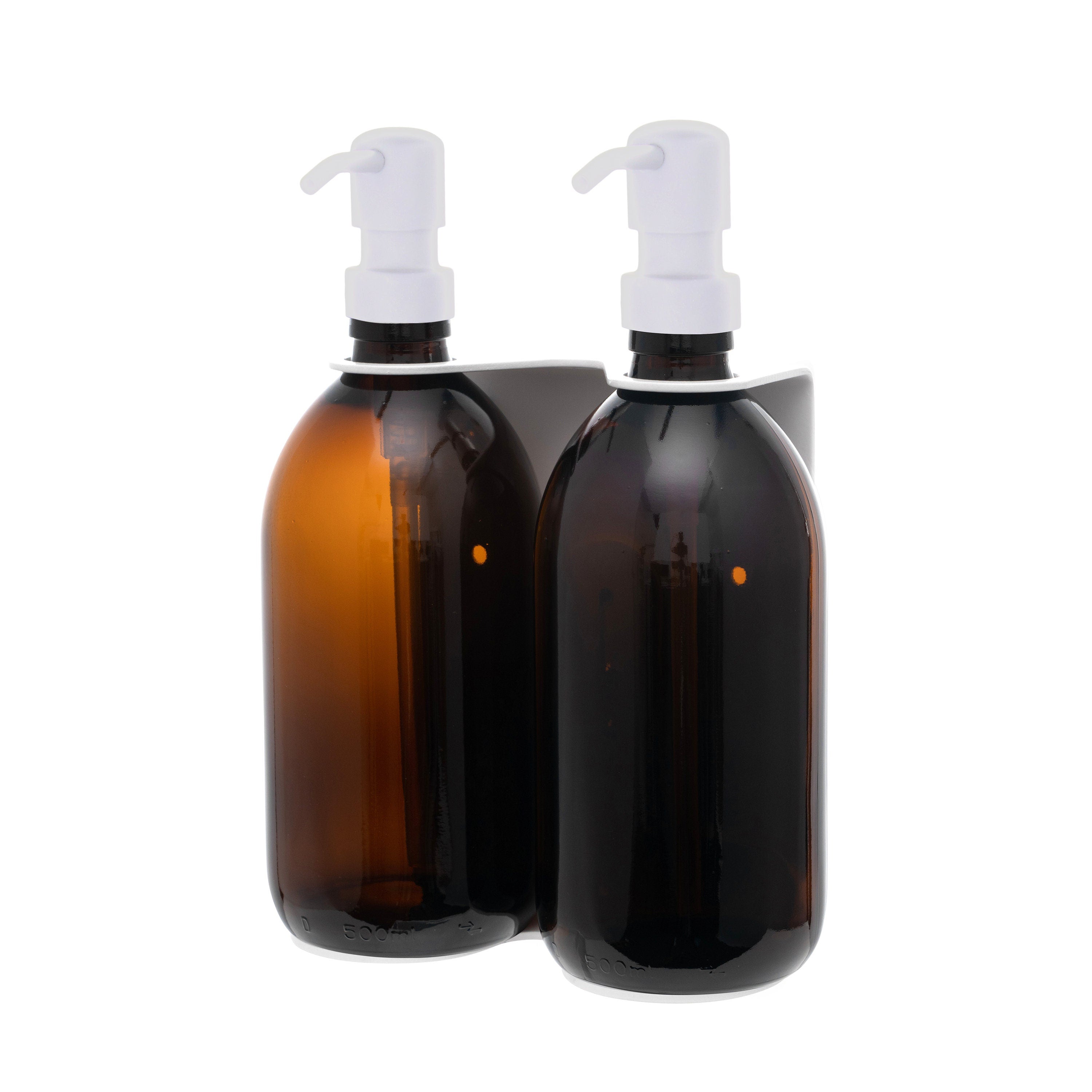 White Double Wall Mounted Soap Dispenser