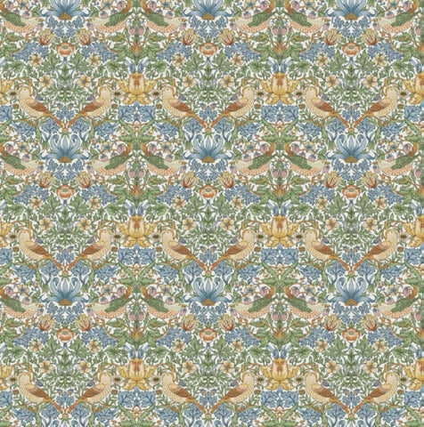William morris sky strawberry thief cotton ceiling shade with birds and flowers pattern fitting sits 3-4cm