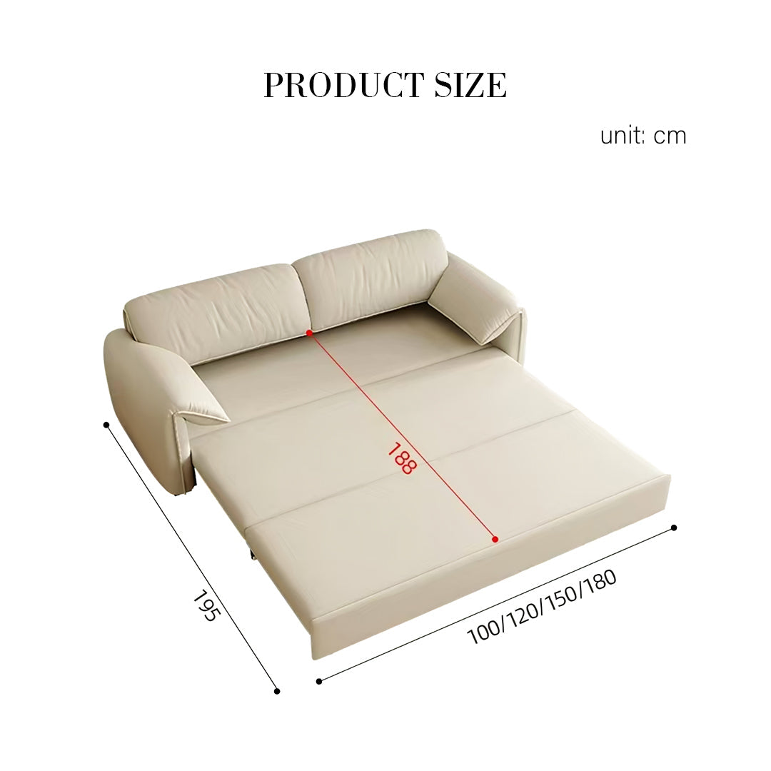 Beige wilson single seater two seater sofa bed with storage featuring plush cushioned seating and flat mattress surface