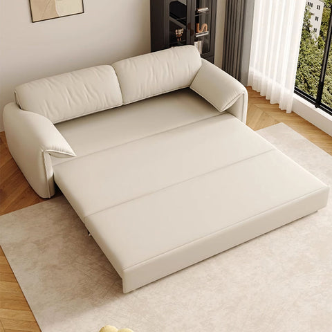 Cream-colored wilson single seater two seater sofa bed with plush cushioned seating and smooth upholstered surface