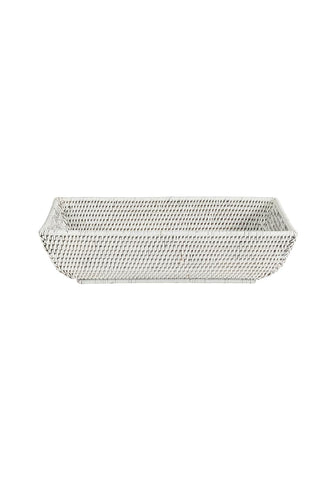 Wiltshire Long Rattan Basket in White