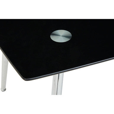 Wimslow Black Tempered Glass Dining Table with 6 Chairs