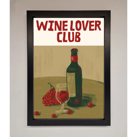 Wine Lovers Club Framed Poster - A3 (29.7 x 42 cm) / Black - Framed Print
