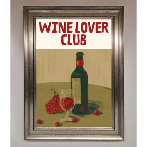 Wine Lovers Club Framed Poster - A3 (29.7 x 42 cm) / Silver - Framed Print