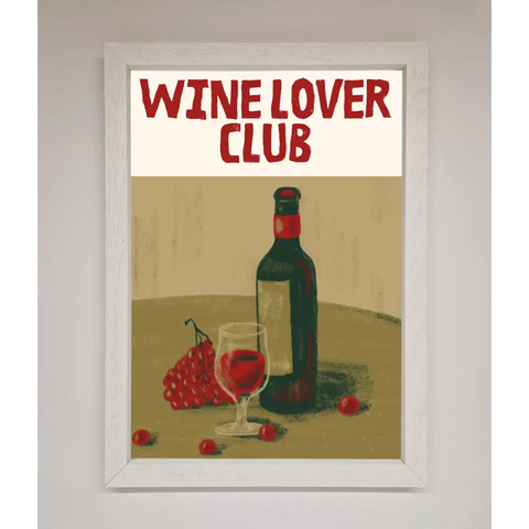 Wine Lovers Club Framed Poster - A3 (29.7 x 42 cm) / White - Framed Print