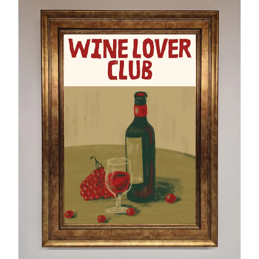 Wine Lovers Club Framed Poster - B0 (100 x 141 cm) / Bronze - Framed Print