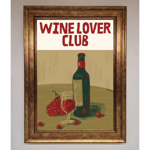 Wine Lovers Club Framed Poster - B0 (100 x 141 cm) / Bronze - Framed Print