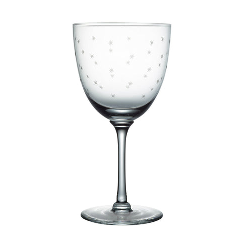 Large Crystal Wine Glasses with Stars Design