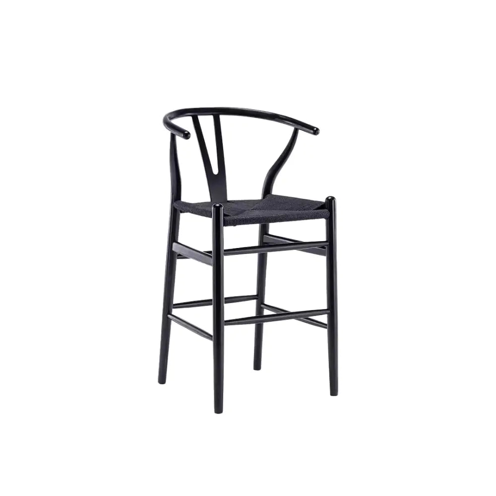 Wishbone Bar Stool Black Ash