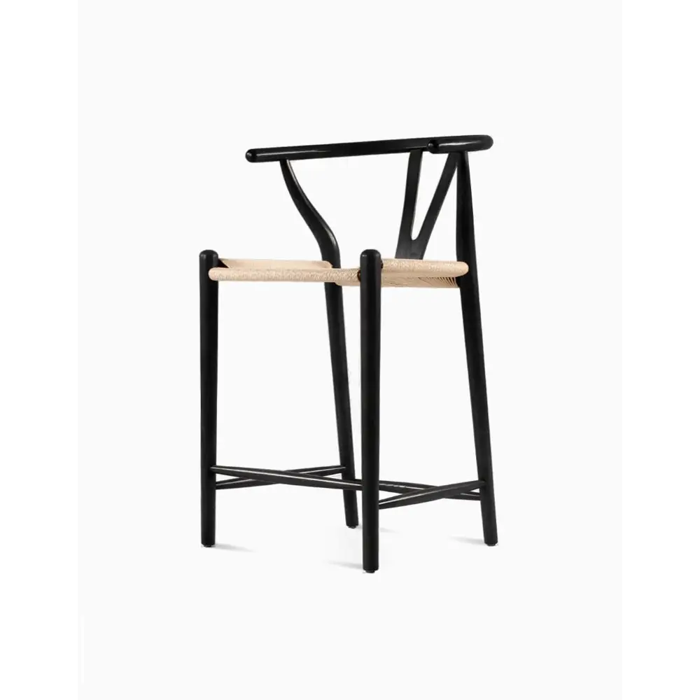 Wishbone Bar Stool Black Ash｜ DC Concept