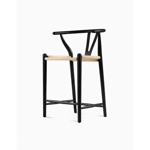 Wishbone Bar Stool Black Ash｜ DC Concept