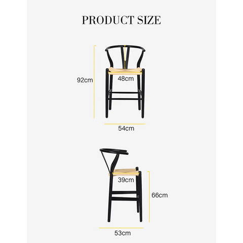 Wishbone Bar Stool Black Ash