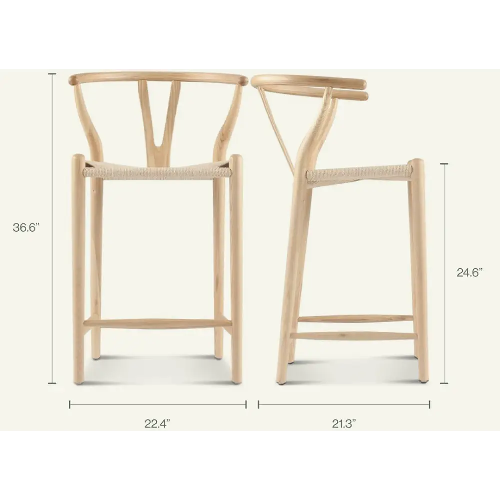 Wishbone Bar Stool Natural Ash｜ DC Concept