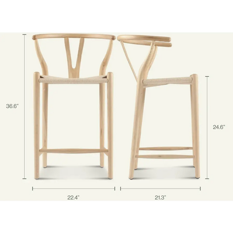Wishbone Bar Stool Natural Ash｜ DC Concept