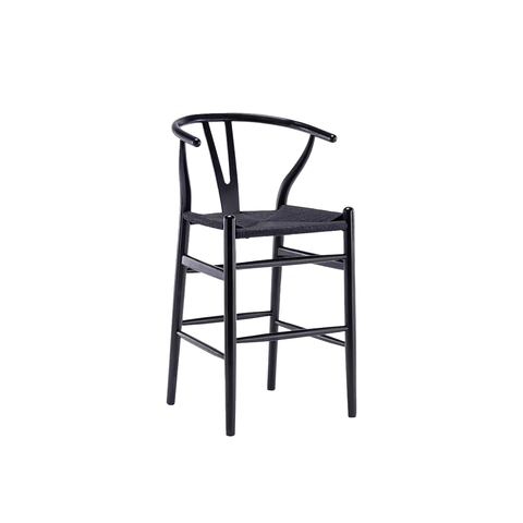 Wishbone Bar Stool Black Ash