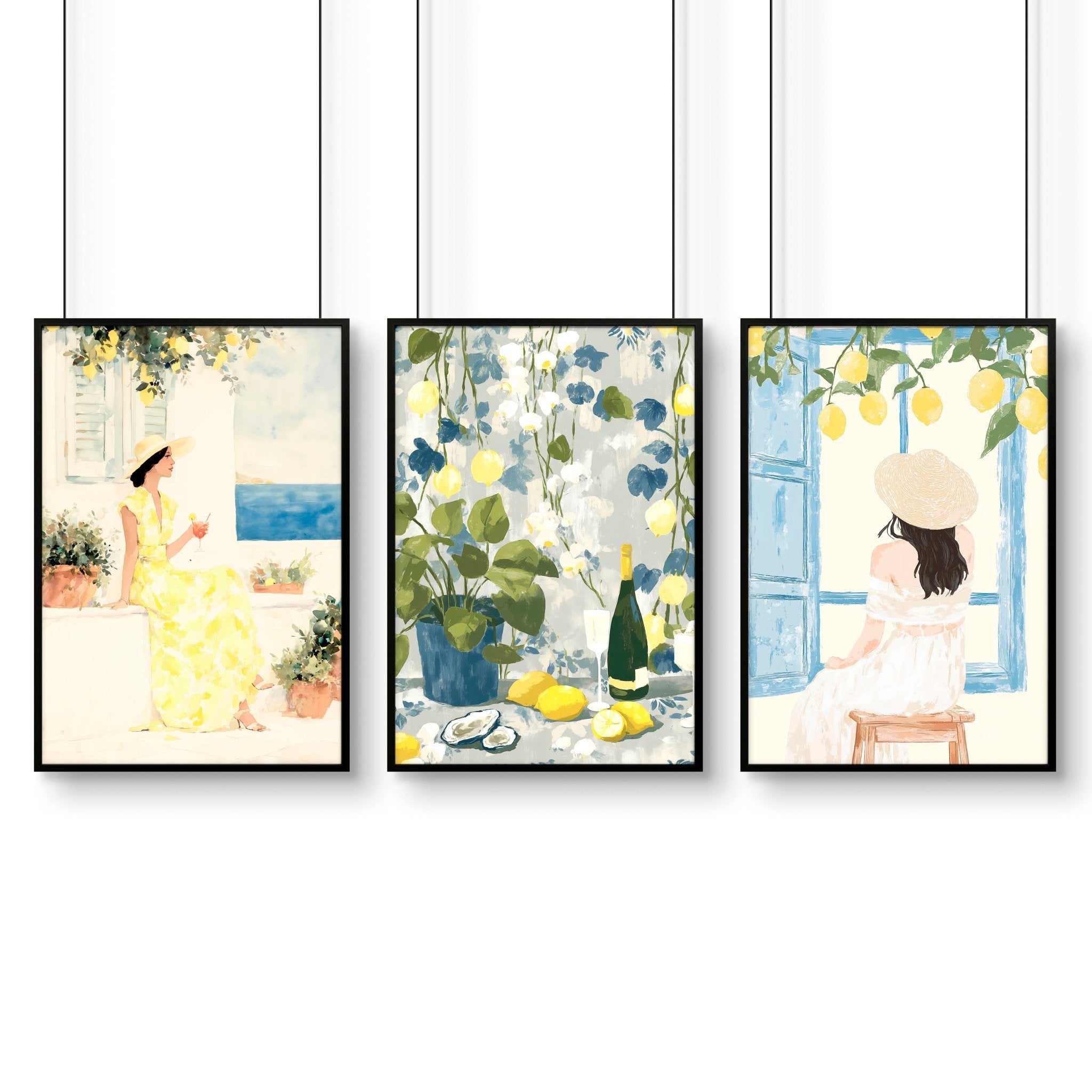 Workplace office decor | Set of 3 Italian Lifestyle Wall art Prints