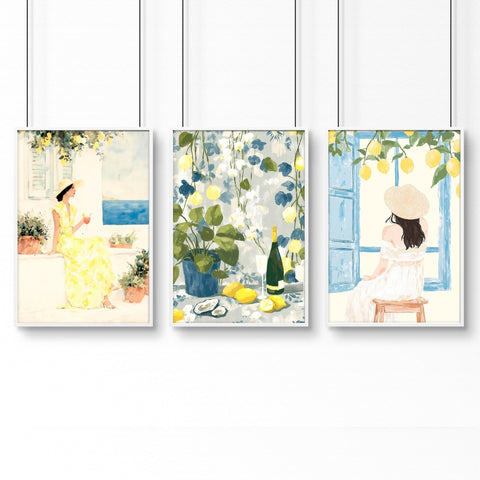 Workplace office decor | Set of 3 Italian Lifestyle Wall art Prints
