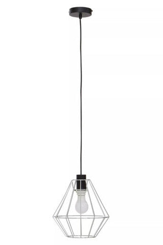 Wyra chrome cage pendant light with black geometric wire chrome cage pendant featuring minimalist design and exposed bulb