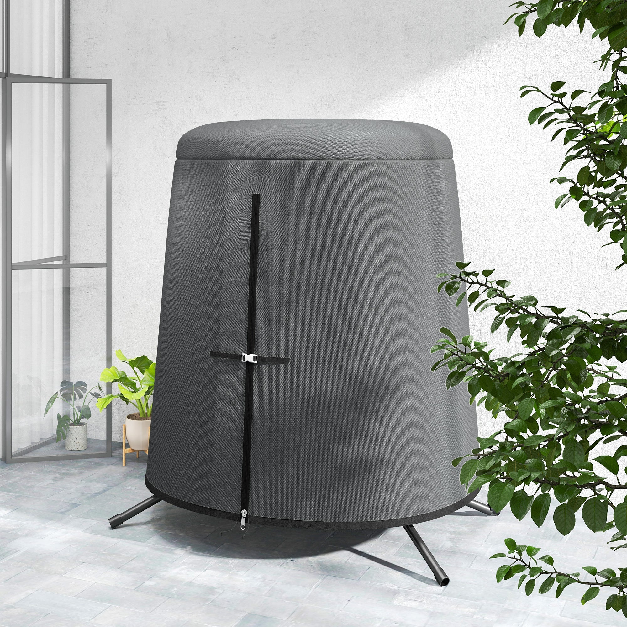Outsunny 196 x 230 cm Hanging Egg Chair Protective Cover - Grey