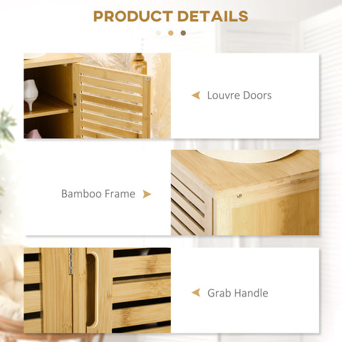 HOMCOM Rustic Shoe Cabinet, 3 Door Shoe Storage Cabinet with 8 Shelves, Natural Wood Finish