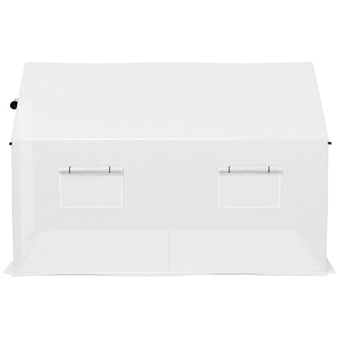 Outsunny Polyethylene Walk-in Polytunnel Greenhouse, 2 x 3(m), White