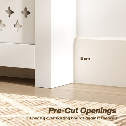 HOMCOM 108 x 19 cm Minimal Radiator Cover, with 2 Drawers - White