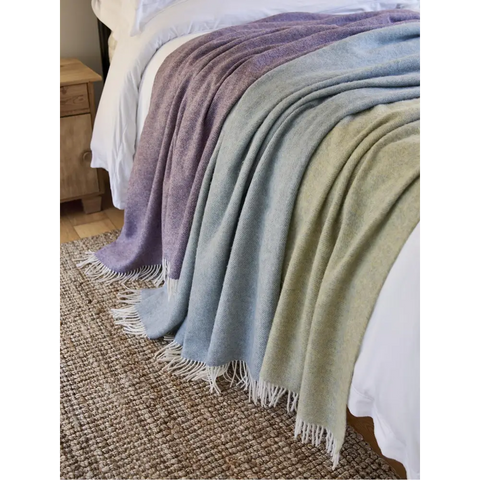 XL Herringbone Shetland Pure New Wool Throws - Throws & Blankets