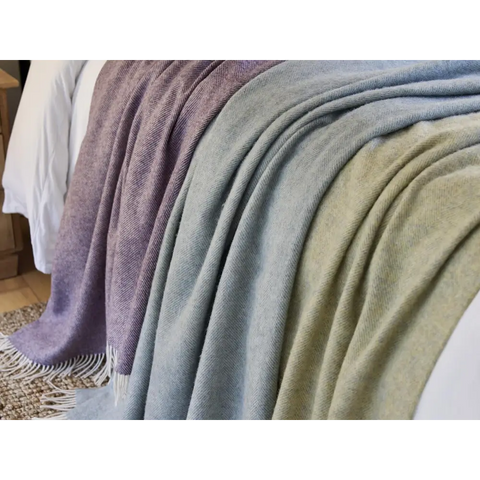 XL Herringbone Shetland Pure New Wool Throws - Throws & Blankets