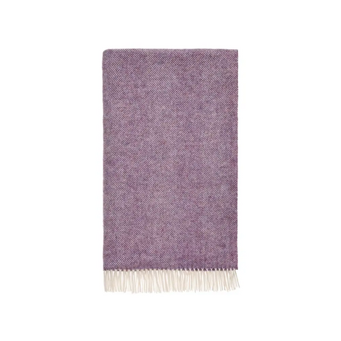 XL Herringbone Shetland Pure New Wool Throws - Lavender XL - Throws & Blankets