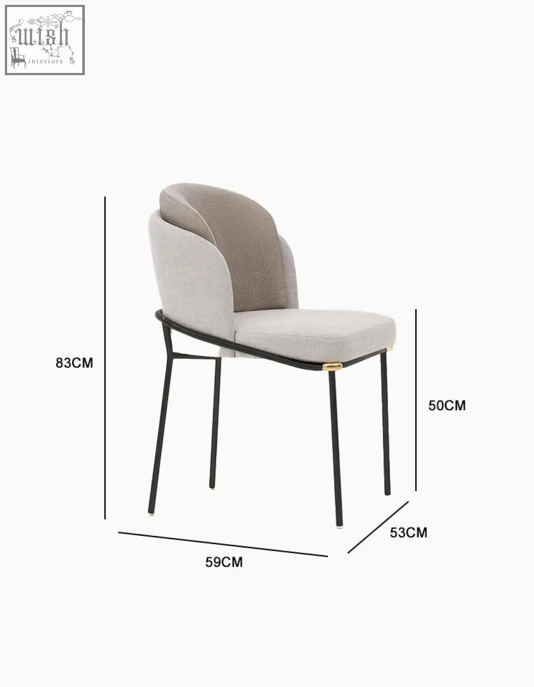 Modern y7 velvet dining chair with light gray velvet upholstery and sleek black metal frame for stylish dining chair seating