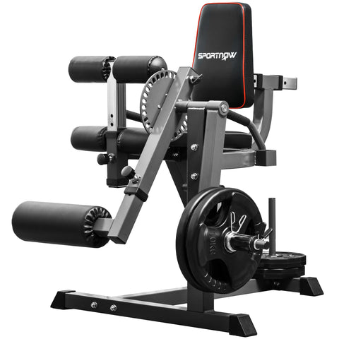 SPORTNOW Seated Leg Extension Machine, Adjustable Leg Raise Machine and Curl Machine with Plate Loaded for Hip, Thigh, Lower Body Workout