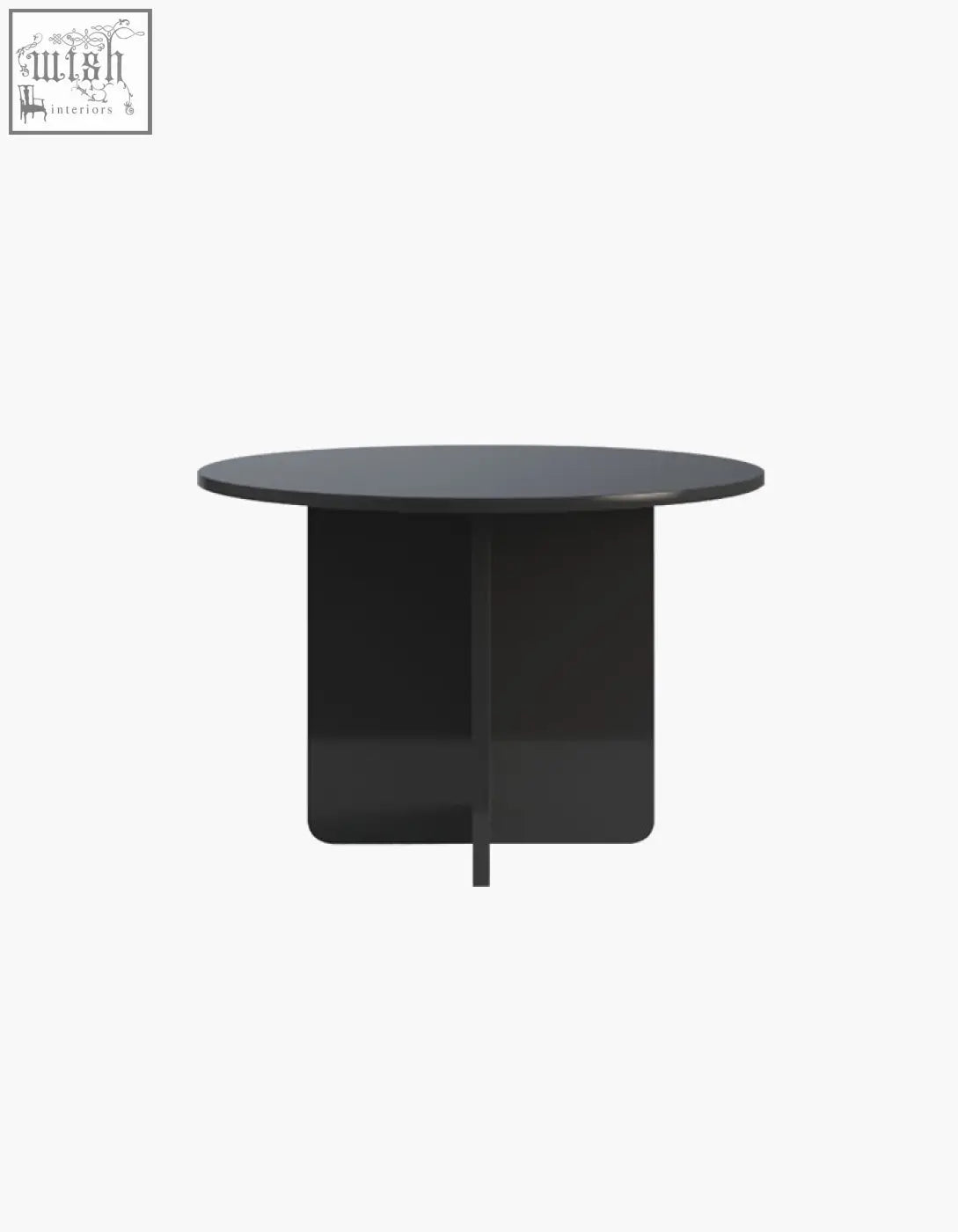 Black round accent table with glass top and glossy finish perfect as a sleek round accent dining table