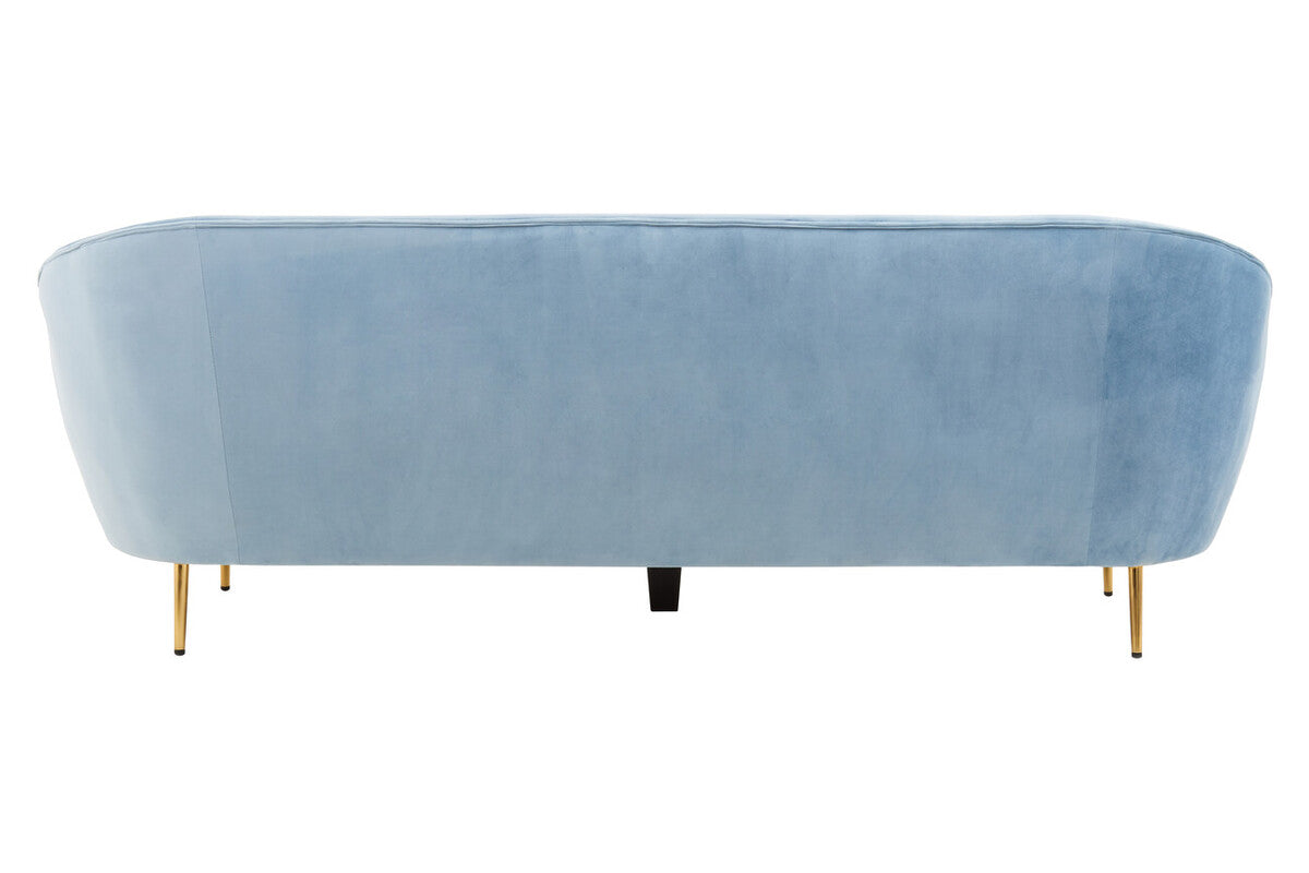Yasmeen 3 Seat Aqua Blue Velvet Sofa
