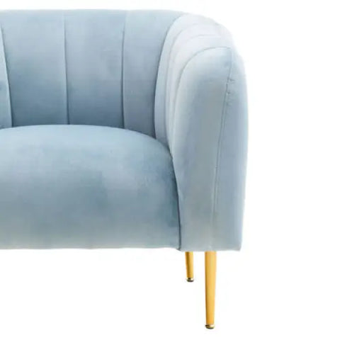 Yasmeen Blue Velvet Armchair - Arm Chair