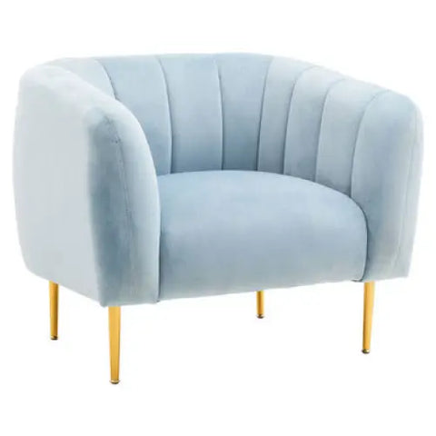 Yasmeen Blue Velvet Armchair - Arm Chair