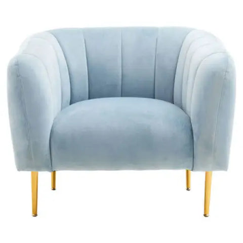 Yasmeen Blue Velvet Armchair - Arm Chair